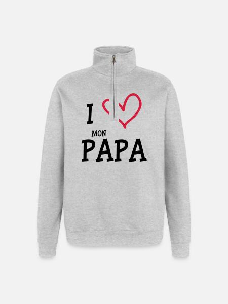 I Love My Dad - Quarter-Zip Sweatshirt - heather grey