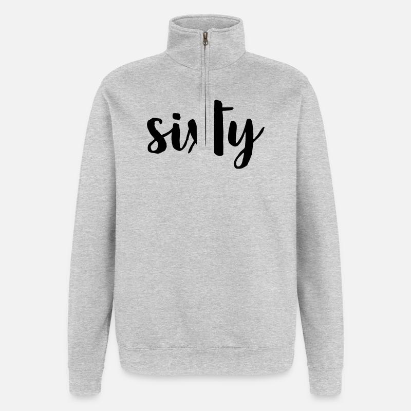 60 soixante 60e anniversaire numéro 60 - Sweat à zip 1/4 - gris chiné