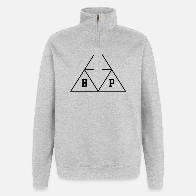 Beer Pong triangle-eck-eck - Sweat à zip 1/4 - gris chiné