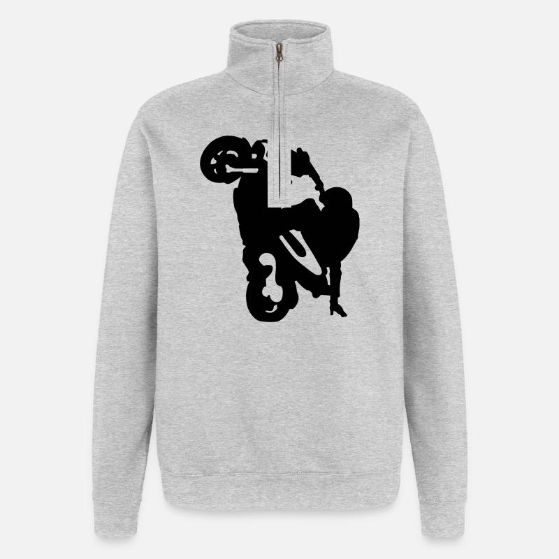 stunt roller - Sweat à zip 1/4 - gris chiné