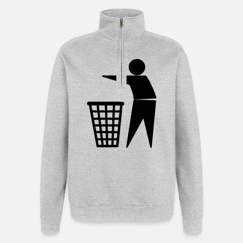 Trash / Garbage - Quarter-Zip Sweatshirt - heather grey