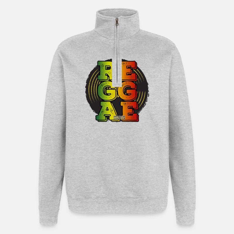 Reggae Neonfarben Logo - Quarter-Zip-Sweatshirt - Grau meliert