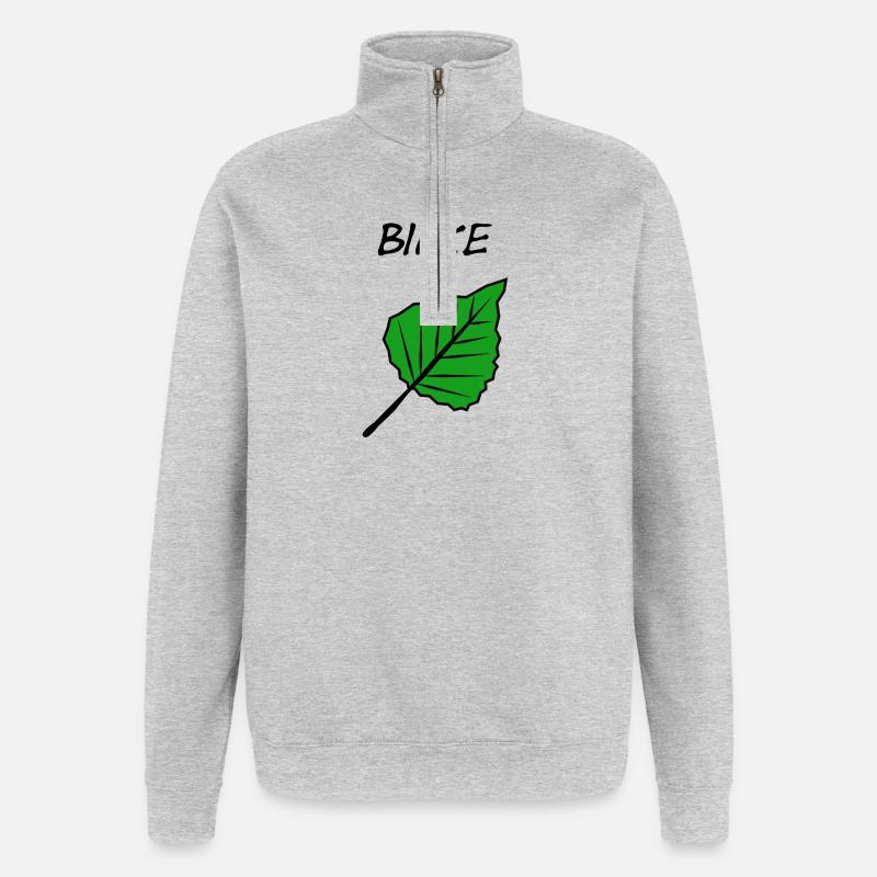 Birke - Quarter-Zip-Sweatshirt - Grau meliert
