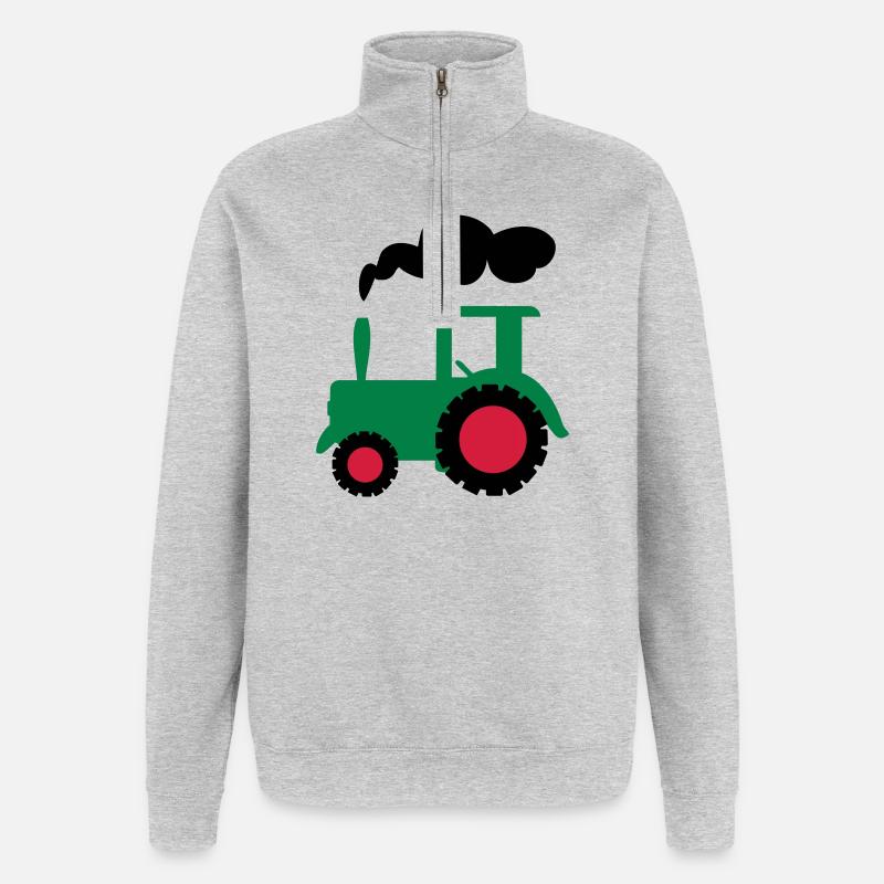traktor trecker landwirtschaft - Quarter-Zip-Sweatshirt - Grau meliert