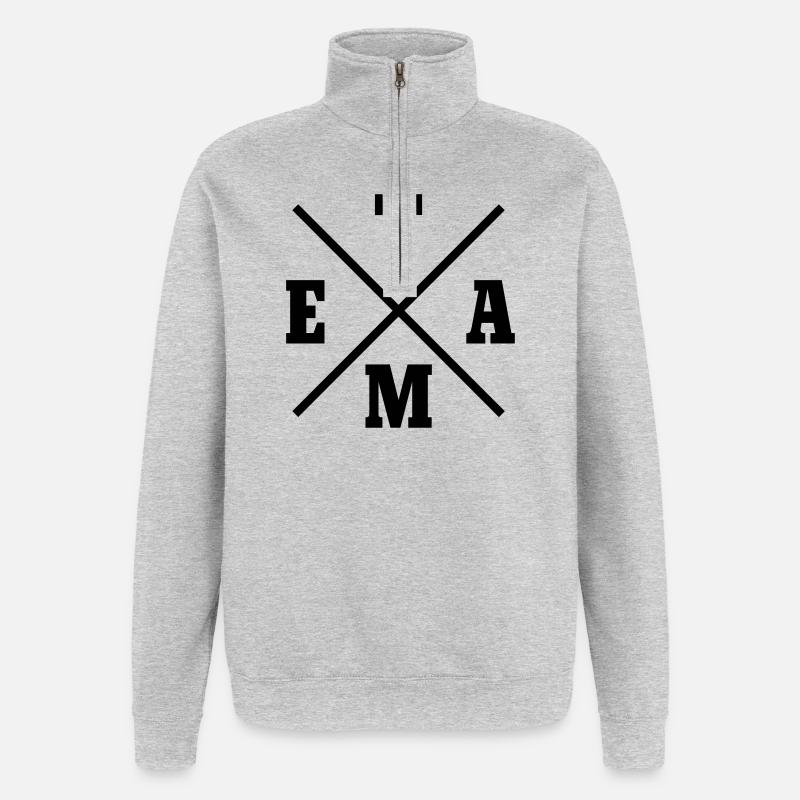 Team Kreuz - Quarter-Zip-Sweatshirt - Grau meliert