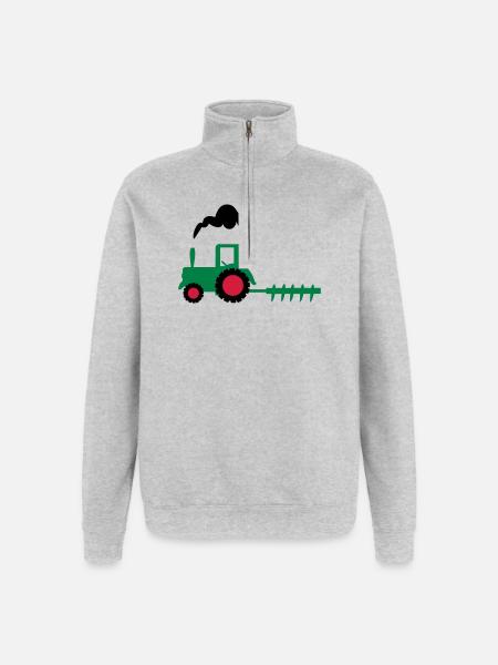 tractor - Quarter-Zip Sweatshirt - heather grey