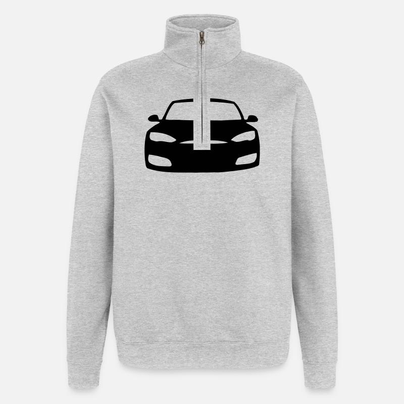 Model S Symbol - Quarter-Zip-Sweatshirt - Grau meliert