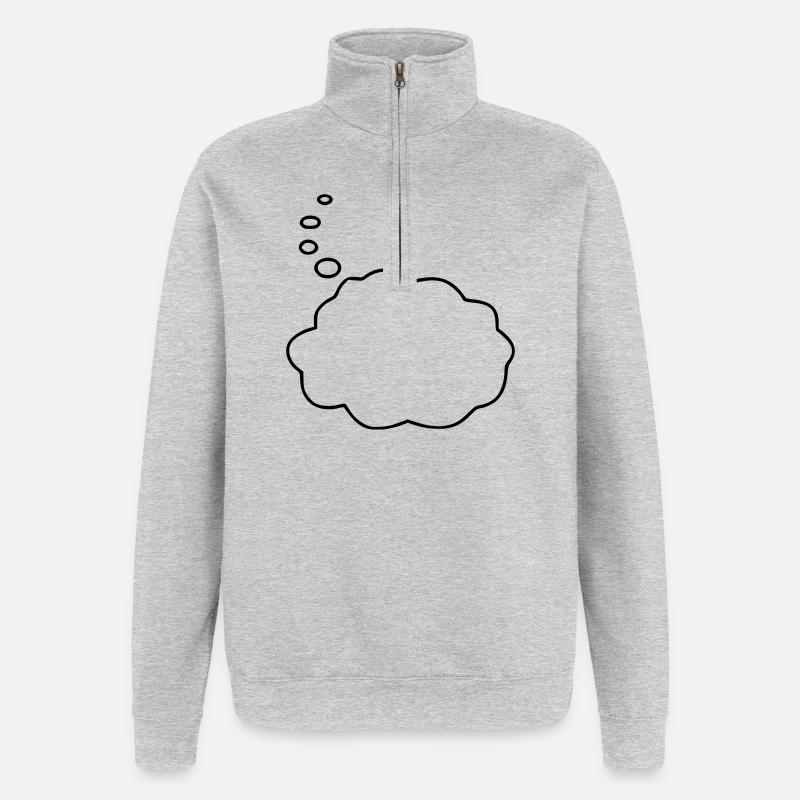 Speech Bubble / Thought Bubble - Quarter-Zip Sweatshirt - heather grey