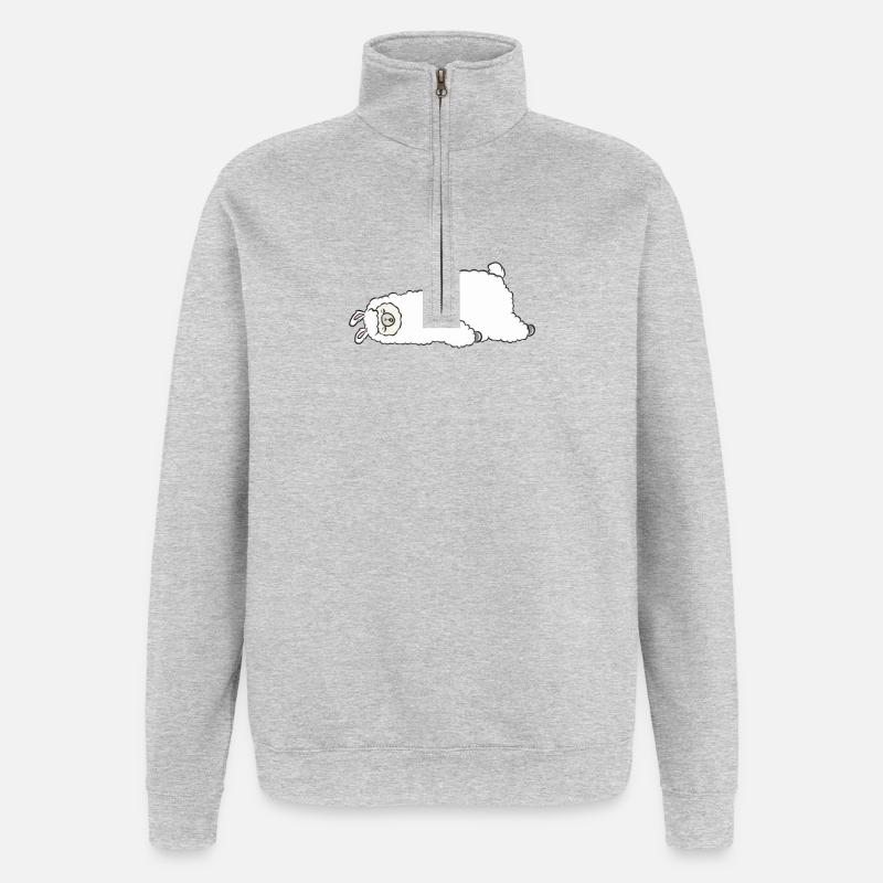 Sleeping llama - Quarter-Zip Sweatshirt - heather grey