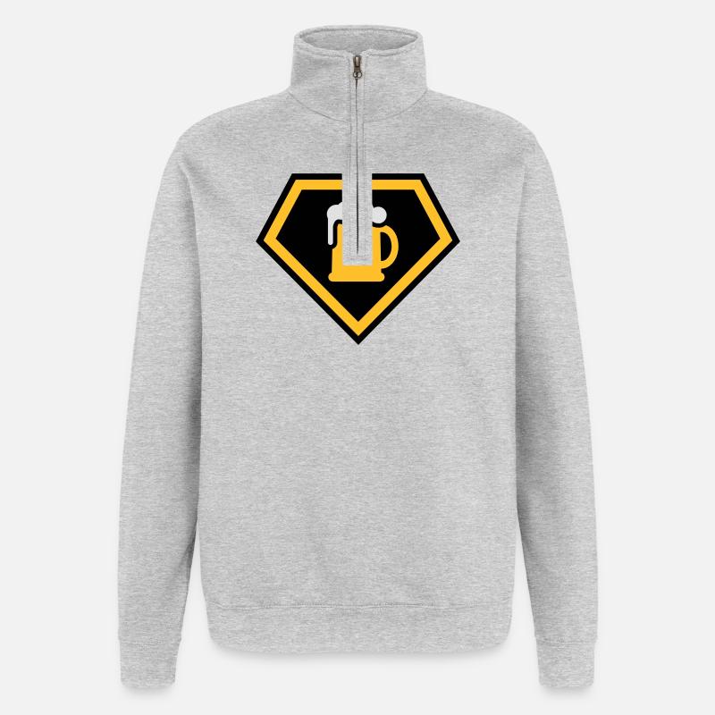 Super Drinking Team - Quarter-Zip Sweatshirt - heather grey