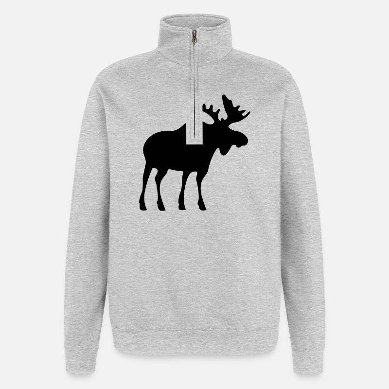 élan - Sweat à zip 1/4 - gris chiné