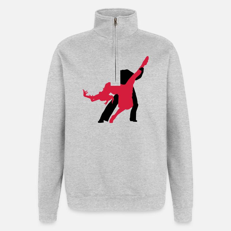 Tanzpaar - Quarter-Zip-Sweatshirt - Grau meliert