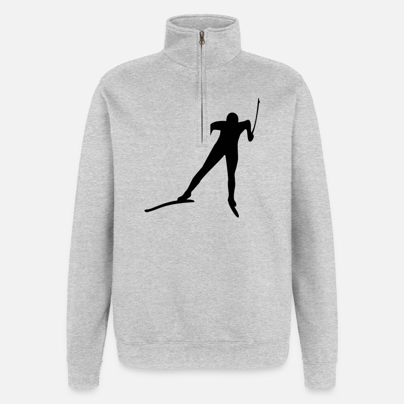 ski - Sweat à zip 1/4 - gris chiné