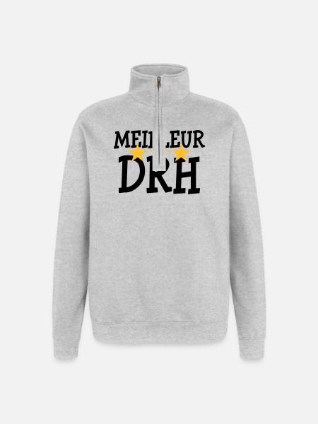 Meilleur DRH - Sweat à zip 1/4 - gris chiné