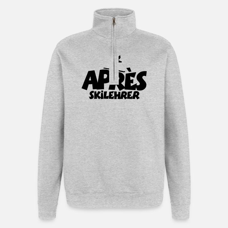 Après-Ski Lehrer Wintersport - Quarter-Zip-Sweatshirt - Grau meliert