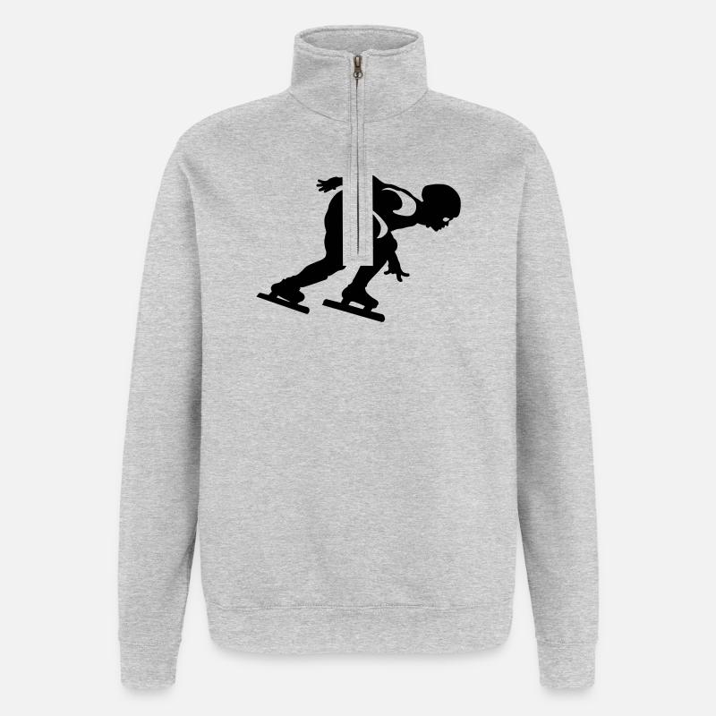shorttrack - Sweat à zip 1/4 - gris chiné