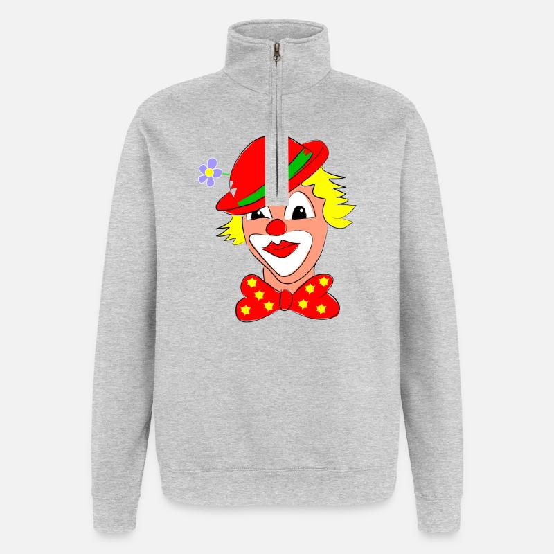 clown karneval lustig - Quarter-Zip-Sweatshirt - Grau meliert