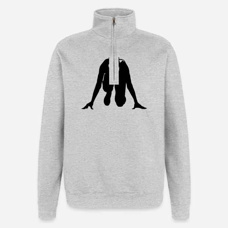 coureur start - Sweat à zip 1/4 - gris chiné