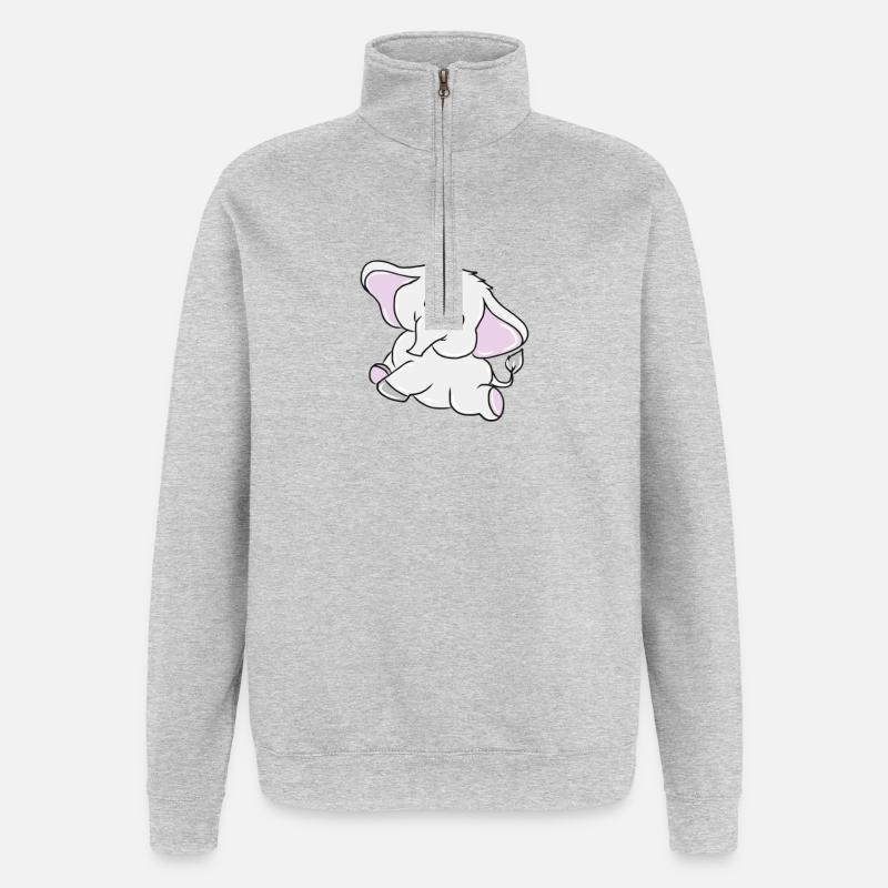 Elefant - Quarter-Zip-Sweatshirt - Grau meliert