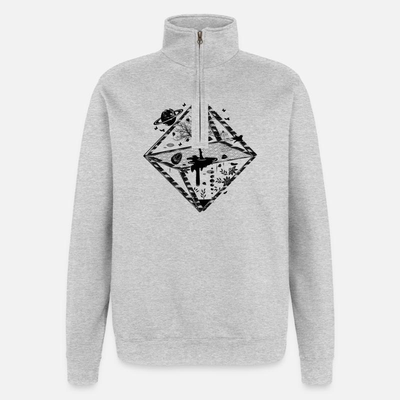Ein surrealistisches Objekt - Quarter-Zip-Sweatshirt - Grau meliert
