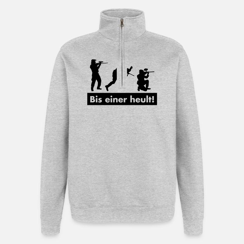 paintball - Quarter-Zip-Sweatshirt - Grau meliert