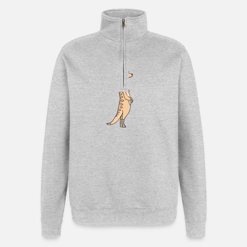 Erdmännchen - Quarter-Zip-Sweatshirt - Grau meliert