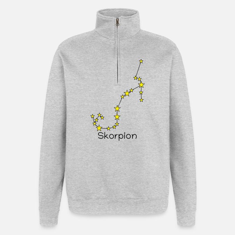 Sternzeichen Skorpion - Quarter-Zip-Sweatshirt - Grau meliert