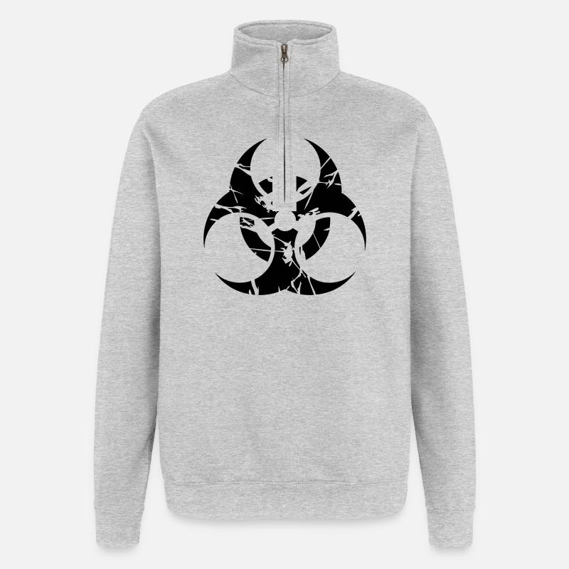 nucléaire - Sweat à zip 1/4 - gris chiné