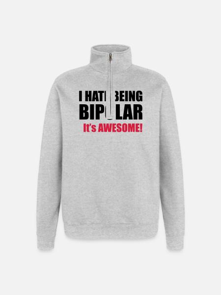 Bipolar - Quarter-Zip Sweatshirt - heather grey
