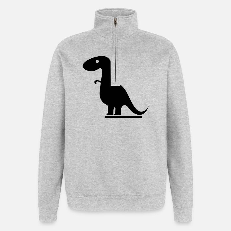 dinosaur - Quarter-Zip Sweatshirt - heather grey