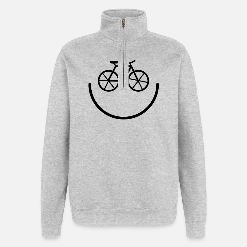 Fahrrad - Quarter-Zip-Sweatshirt - Grau meliert