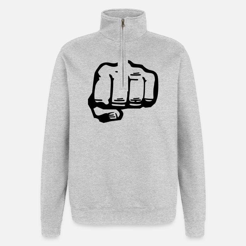 Faust - Quarter-Zip-Sweatshirt - Grau meliert