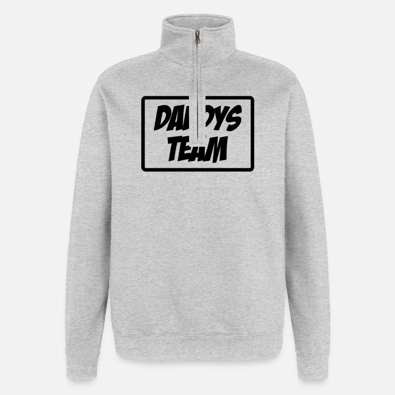 Daddy's Team - Sweat à zip 1/4 - gris chiné