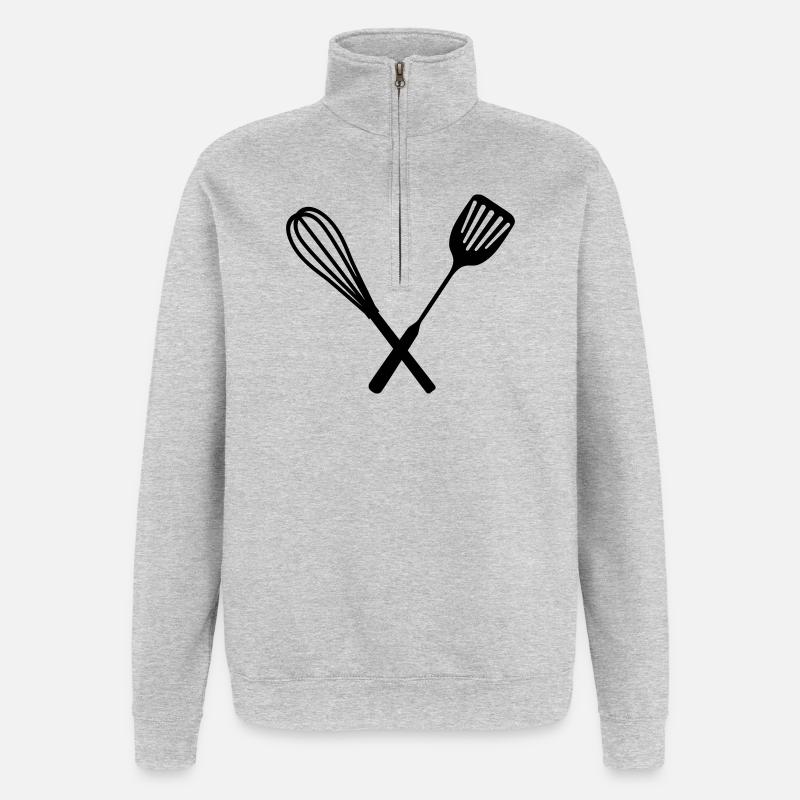 Cuisine - Sweat à zip 1/4 - gris chiné