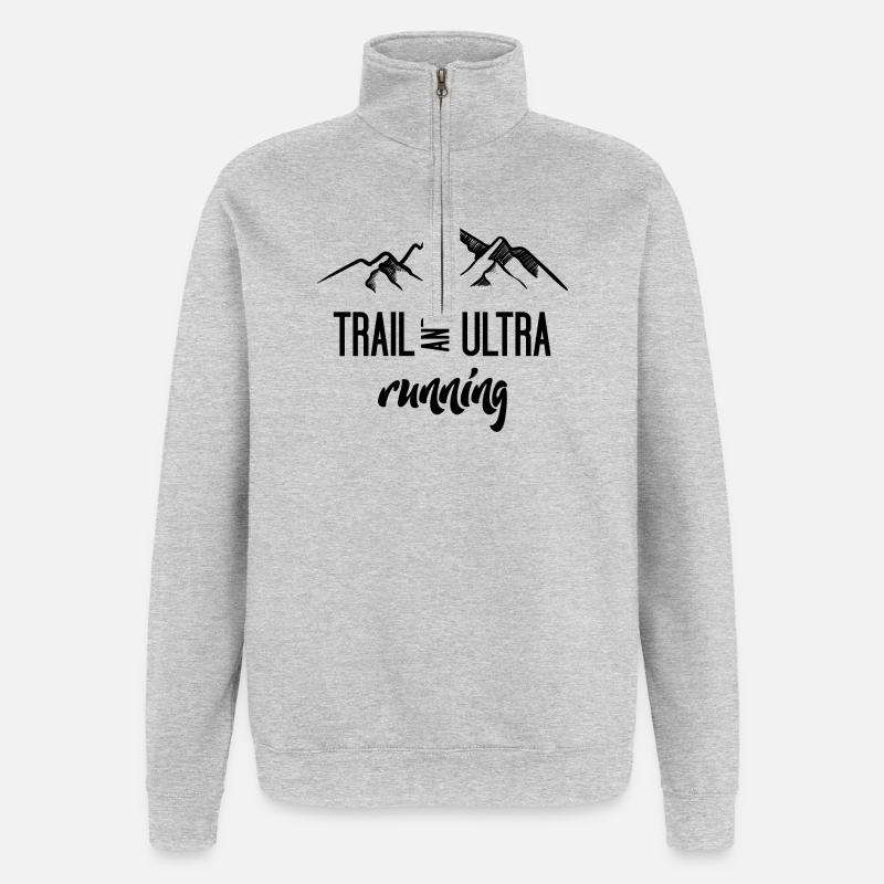 Trail Running and Ultra Running - Quarter-Zip Sweatshirt - heather grey