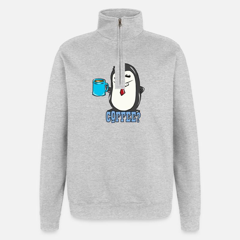 Pinguin - Quarter-Zip-Sweatshirt - Grau meliert