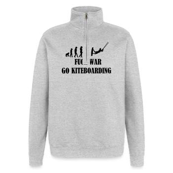 Kiteboard,Kiteboarder,Kite,Kiteboarding,Sea,Board - Quarter-Zip Sweatshirt - heather grey - Front - AI Model Female 172 light (172cm) & AI Model Male 178 dark (178cm)