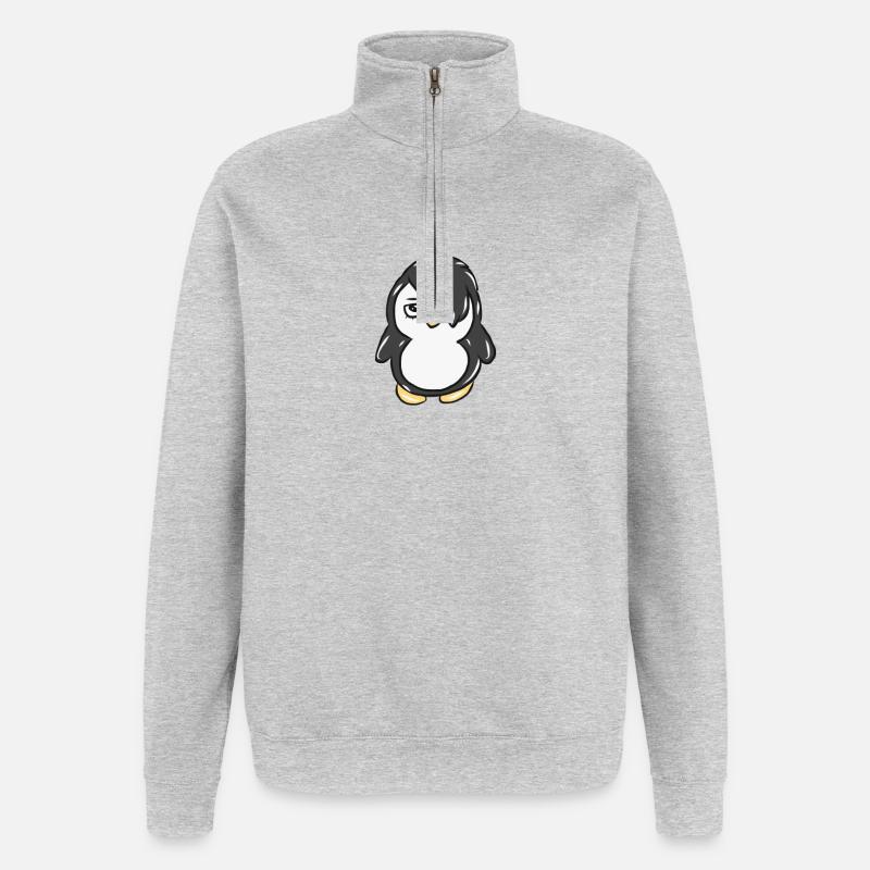Pinguin - Quarter-Zip-Sweatshirt - Grau meliert