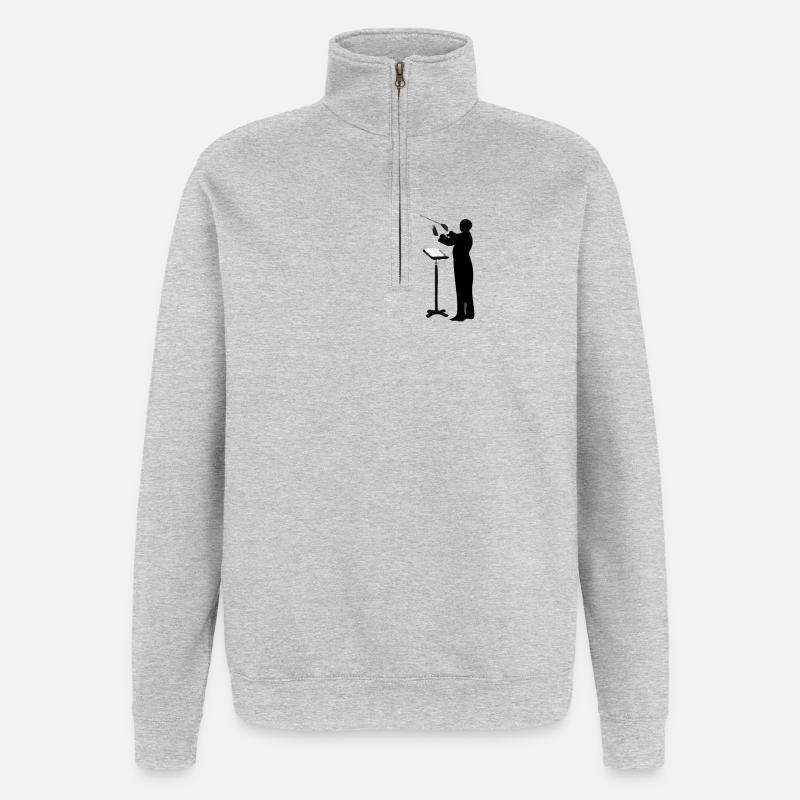 Dirigent - Quarter-Zip-Sweatshirt - Grau meliert