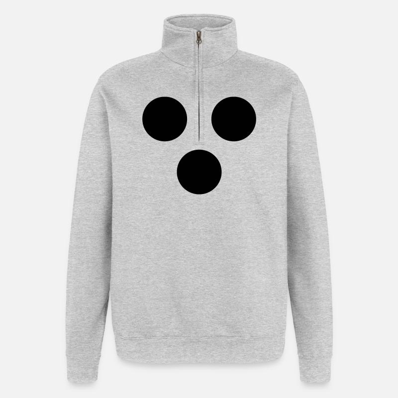 aveugle - Sweat à zip 1/4 - gris chiné