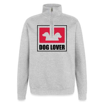 Dog Lover - Quarter-Zip-Sweatshirt - Grau meliert - Vorne - AI Model Female 172 light (172cm) & AI Model Male 178 dark (178cm)