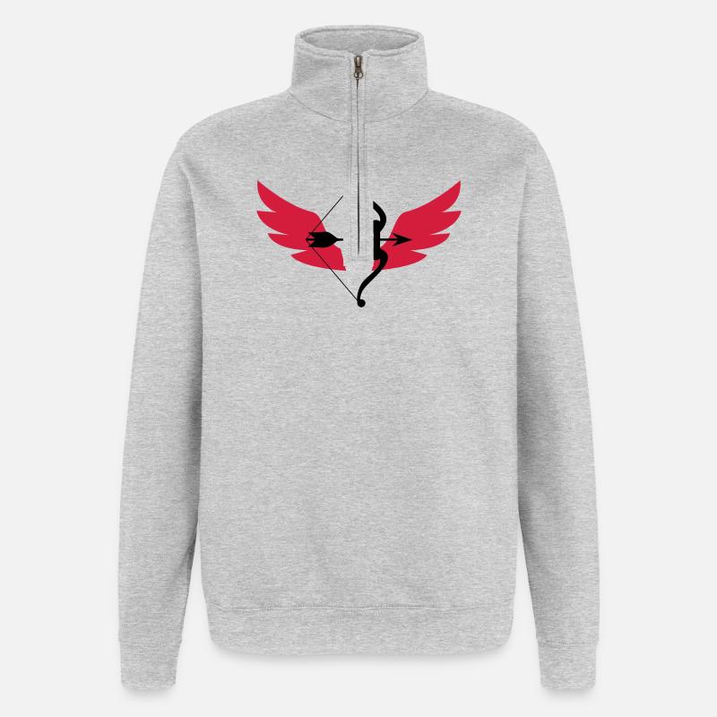 Archery / Bogenschießen / Tir à l'arc - Sweat à zip 1/4 - gris chiné