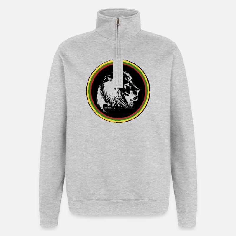 Rasta Farbkreis Ring - Quarter-Zip-Sweatshirt - Grau meliert