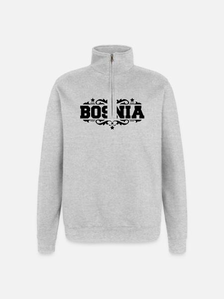 Bosnia Bosnien - Quarter-Zip-Sweatshirt - Grau meliert