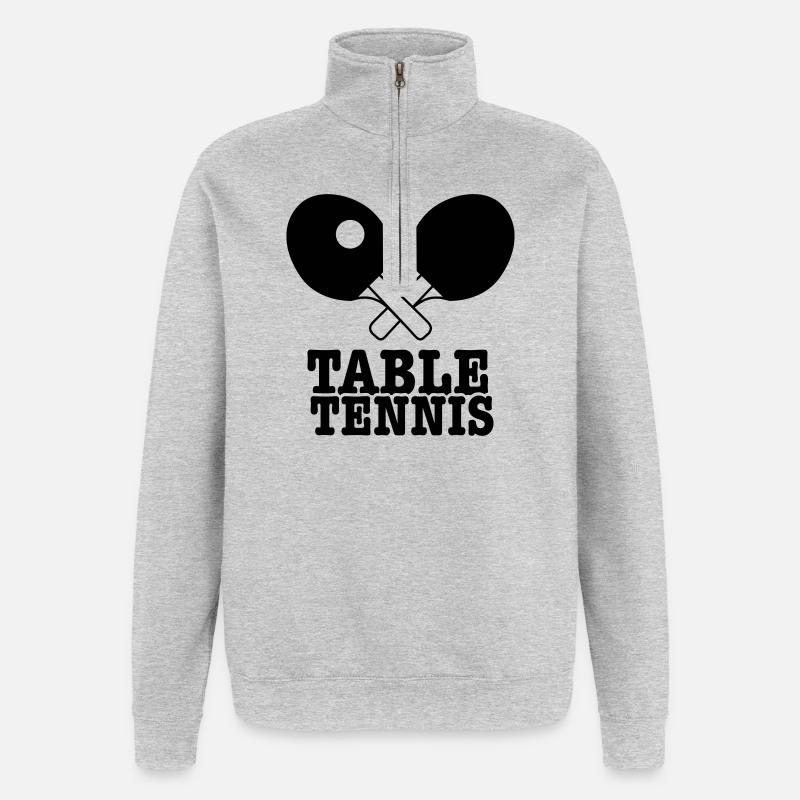 tennis de table - Sweat à zip 1/4 - gris chiné