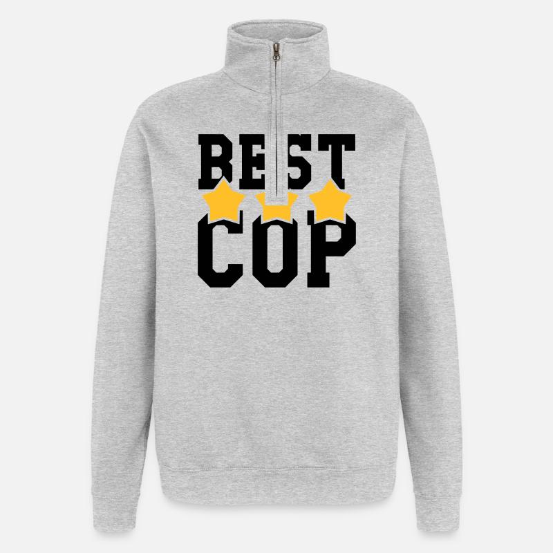 Best Cop ! - Sweat à zip 1/4 - gris chiné