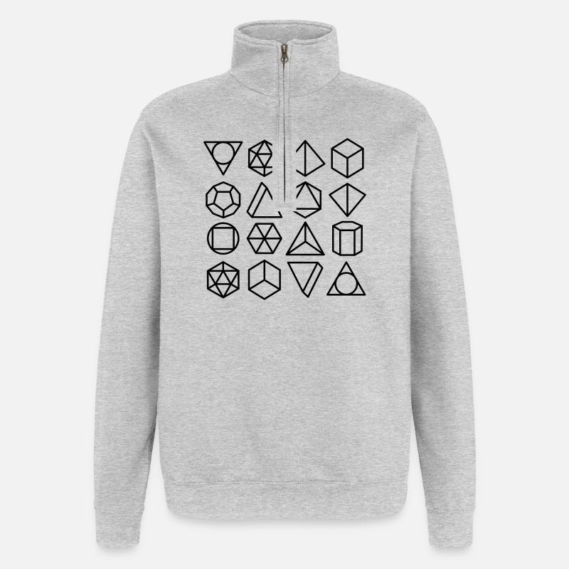 mathematical geometry - Quarter-Zip Sweatshirt - heather grey