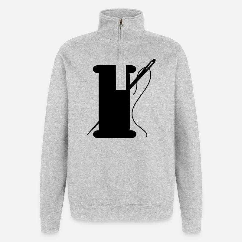 schneider garn nadel - Quarter-Zip-Sweatshirt - Grau meliert