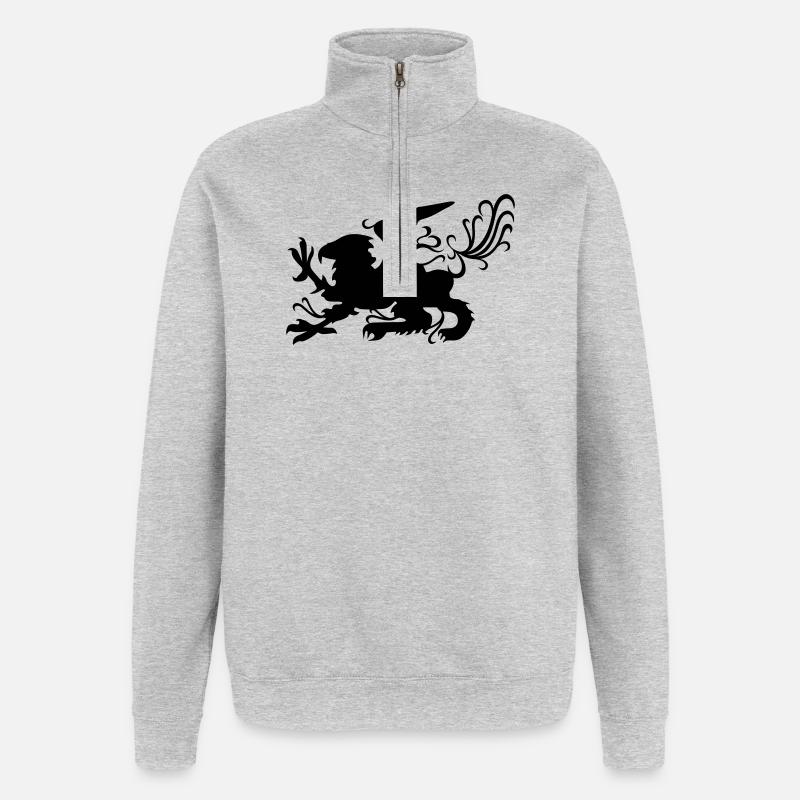 Greif - Quarter-Zip-Sweatshirt - Grau meliert