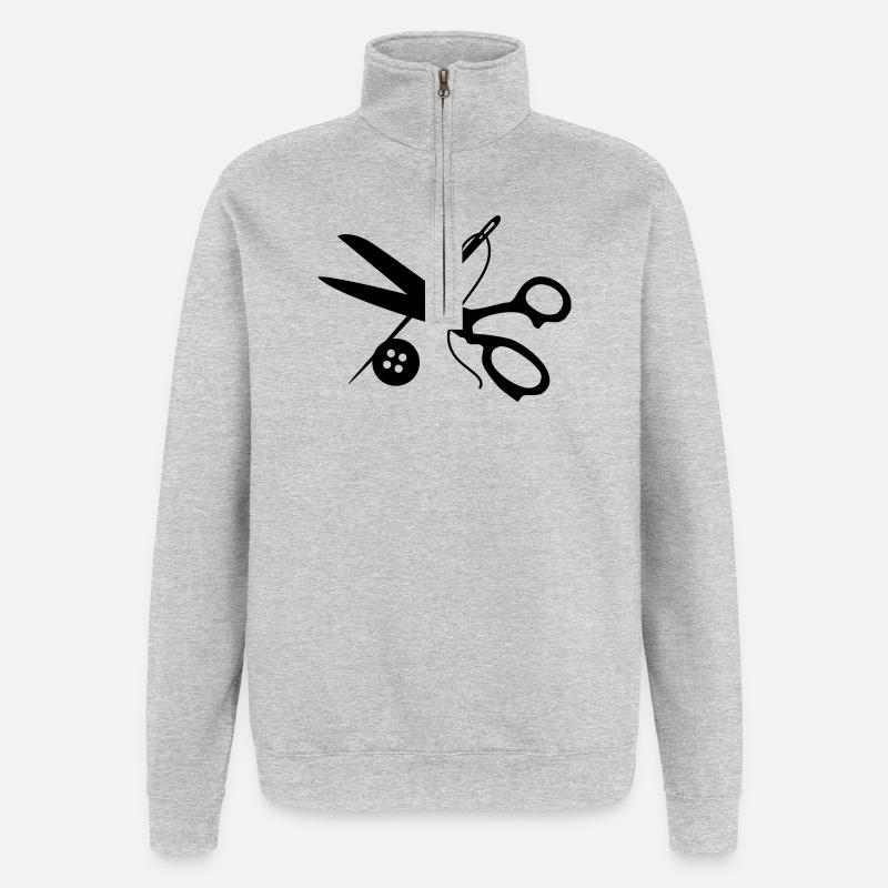 coupeur - Sweat à zip 1/4 - gris chiné